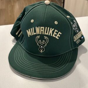 Green Cap with Embroidered Details